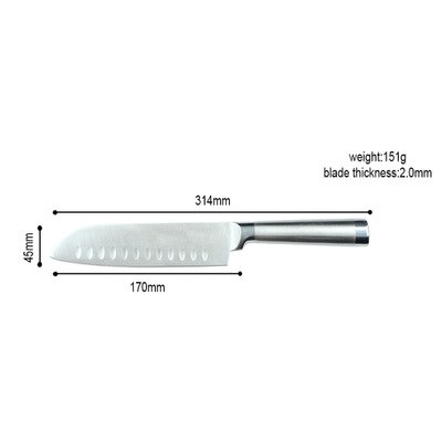 6 stücke Chef Messer Set Edelstahl Küchenmesser Obst Brot Santoku Schneiden Messer Berufs Japanischen Fleisch Fisch Cleaver: 7inch santoku knife
