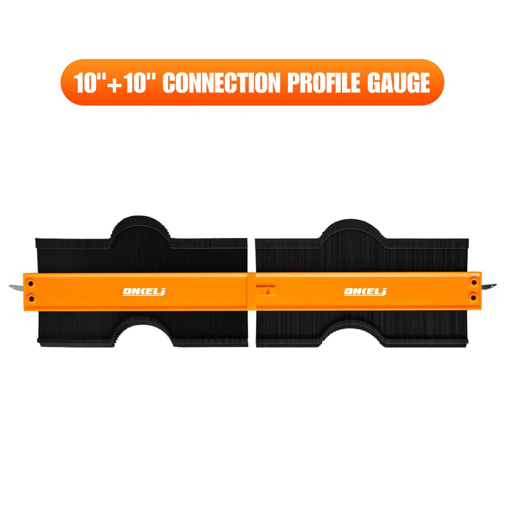 ONKEL.J Brand Connection Contour Gauge Profile Tool Alloy Adjustable Lock Edge Shaping Wood Measure Ruler Tiles Meethulp Gauge: 10 inch and 10 inch