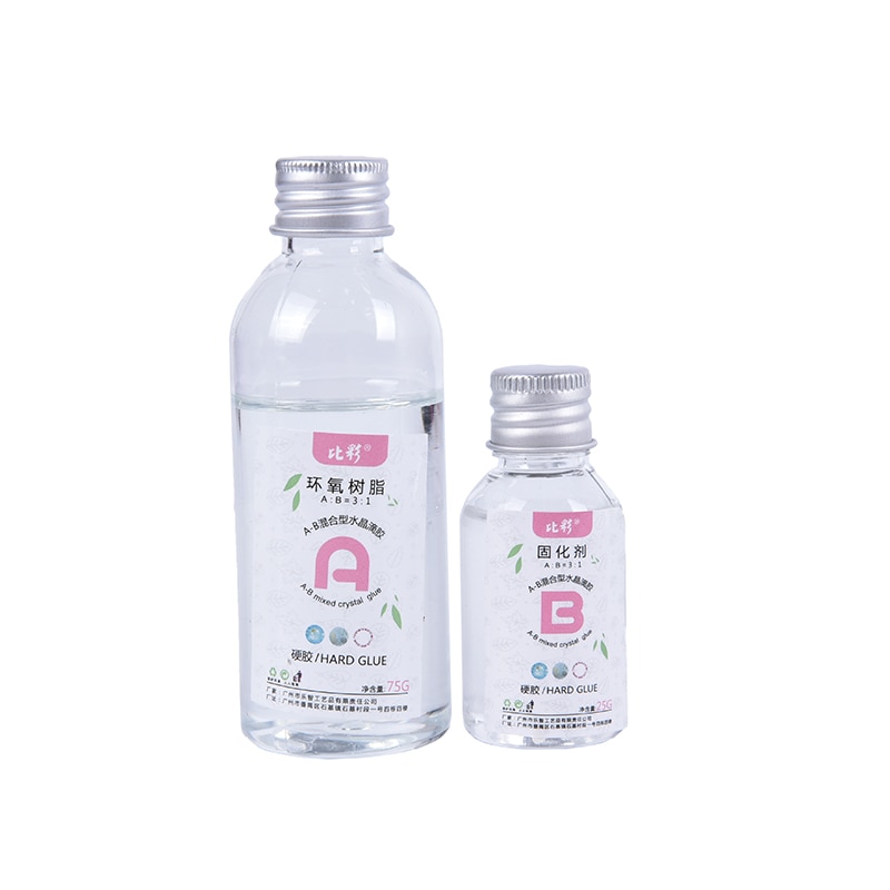 Resina epoxi transparente de alta adhesivo, pegamento de cristal 3:1, herramienta de bricolaje para hacer joyas, 25ml + 75ml, 2 uds./ste