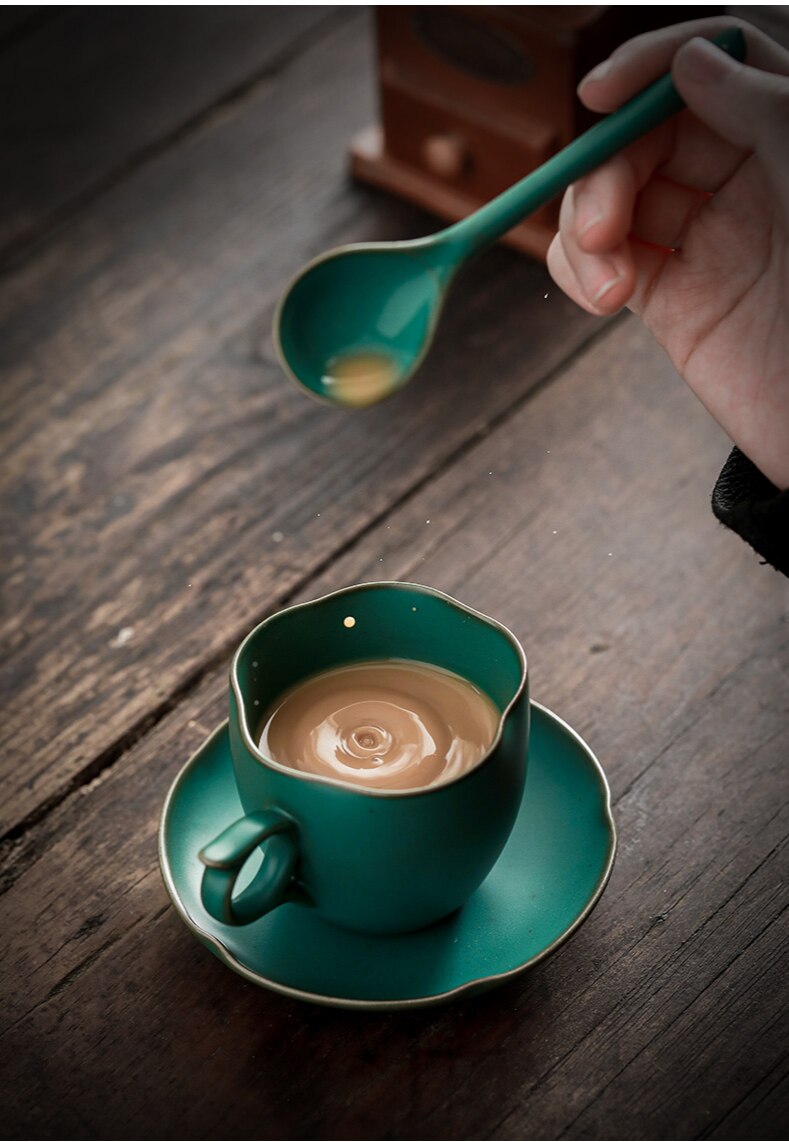 Handmade Ceramic Coffee Mug Retro Style Pottery Cups 160ml Milk Oat Breakfast Cup Heat Resistant for Friends