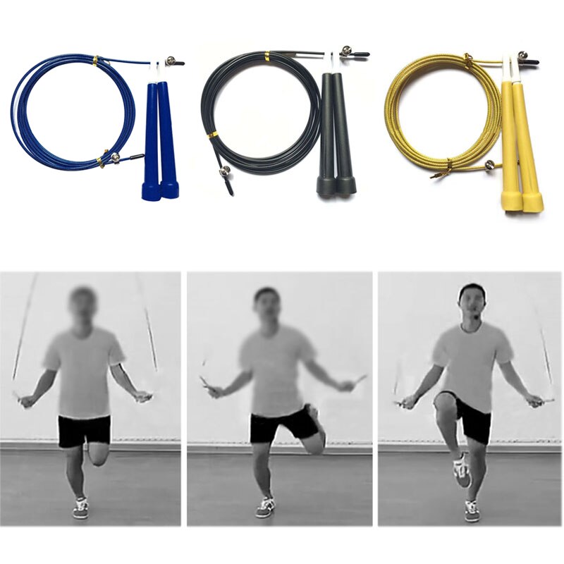 3M di Salto Corde per Saltare Cavo di Acciaio Inox Regolabile Velocità Veloce PVC Maniglia Crossfit Formazione Guantoni Da Boxe sport Esercizi