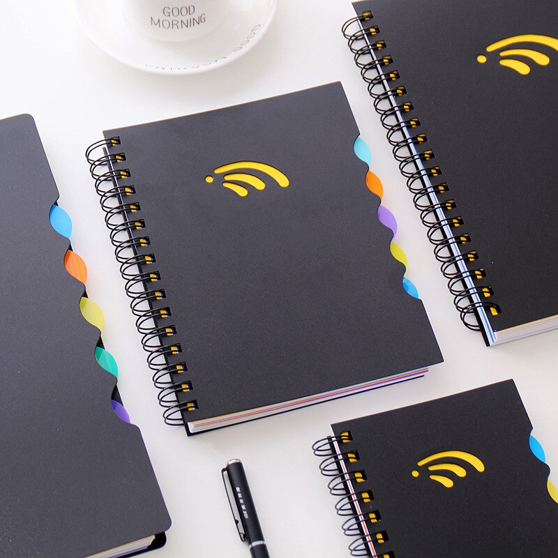 Cuaderno en espiral para oficina y escuela, libreta gruesa y aumentada, con divisor de índice de papel A6, A5, B5, A4, Bloc de notas para bocetos