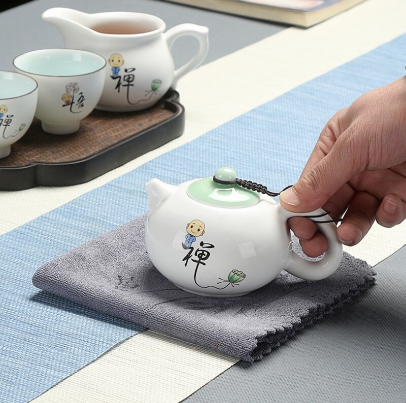 4 pc/ parti tilbehør til teceremoni te rim stærk absorberende viskestykke tebakke lille håndklæde tesæt rengøringsklud