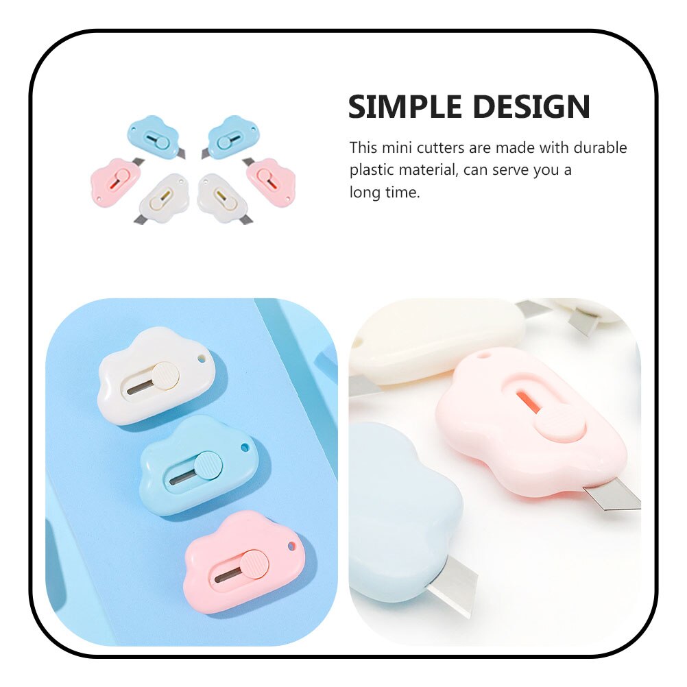 6Pcs Plastic Paper Cutter Adorable Wallpaper Cutter Express Box Cutting Tool