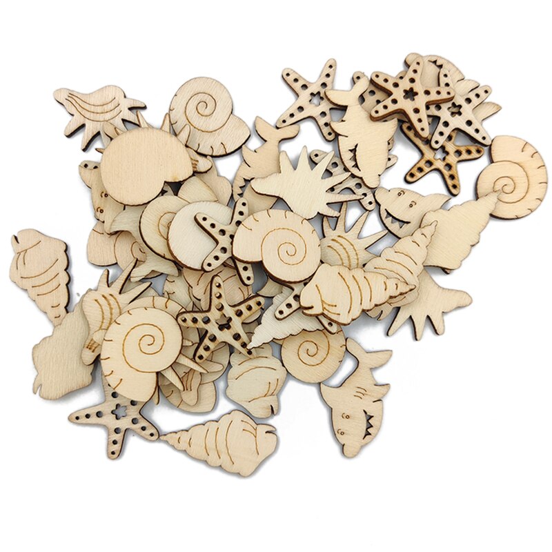 Sea Shell Wood Pattern 20pcs Mixed Seashell/Starfish Pattern Wooden Scrap... – Grandado