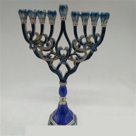 Chandelier jérusalem Menorah 9 Branches bougeoirs alliage décor à la maison Menorah: 4