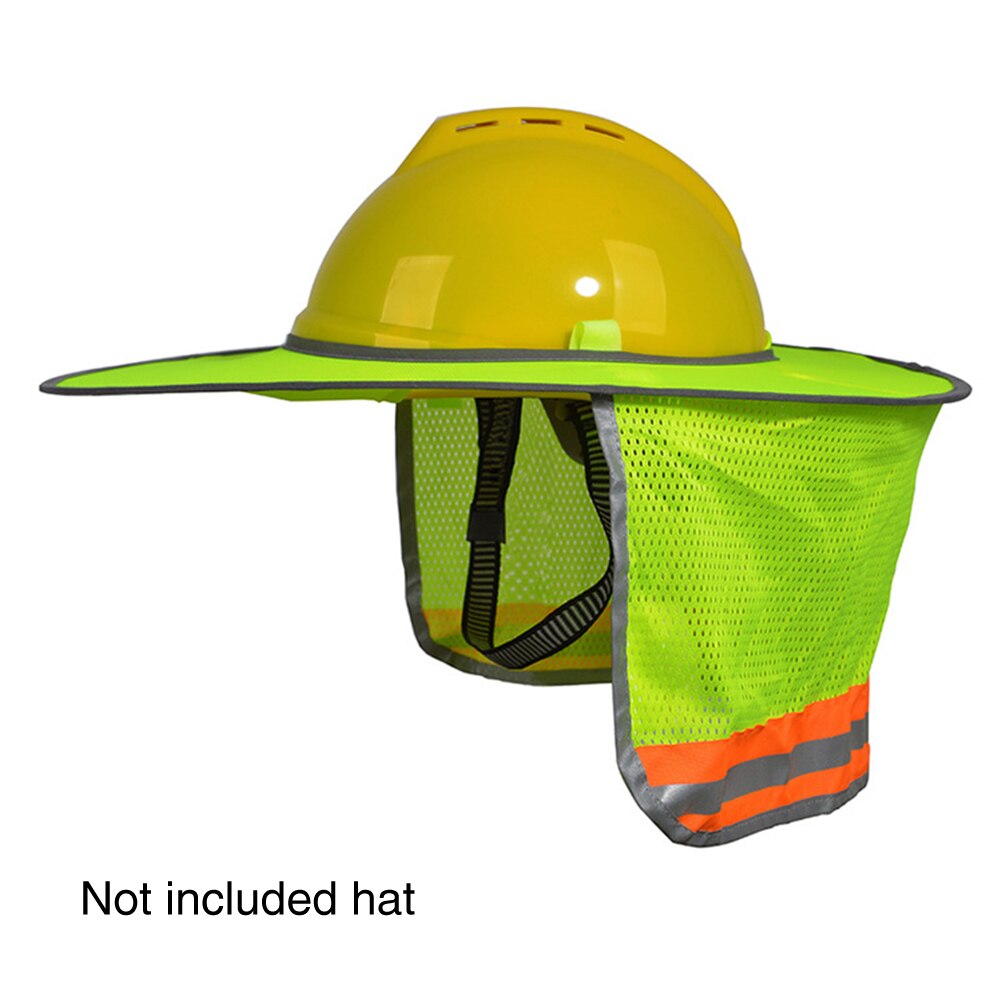 Shade Protective High Visibility Neck Mesh Sun Shield Stripe Hard Hat Outdoor Safety Reflective Full Brim Construction Worker