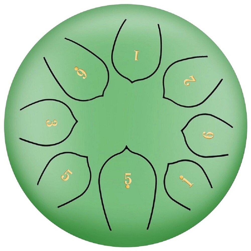 8 Inch Steel Tongue Drum 8 Tune Hand Pan Drum Tank Drum With Drumsticks Carrying Bag Percussion Instruments Accessories: Green