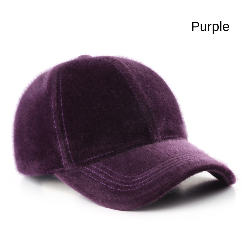 Cor sólida feminina outono e inverno à prova de frio tampões de ouvido esportes ao ar livre masculino viagem à prova de vento pára-sol boné de beisebol casquette: ROXO
