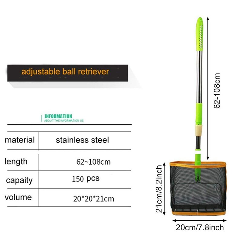 Teleskop Pole Tischtennis Ball Pflücker Tischtennis Retriever Pflücken Fänger Netz Korb Sammlung Werkzeug 150 Stück