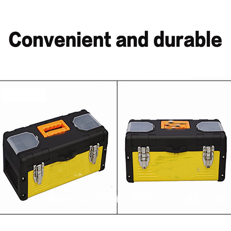 Plastic Iron Toolbox 21 Inch Toolbox Storage Box Components Parts Box Multifunctional Portable Toolbox