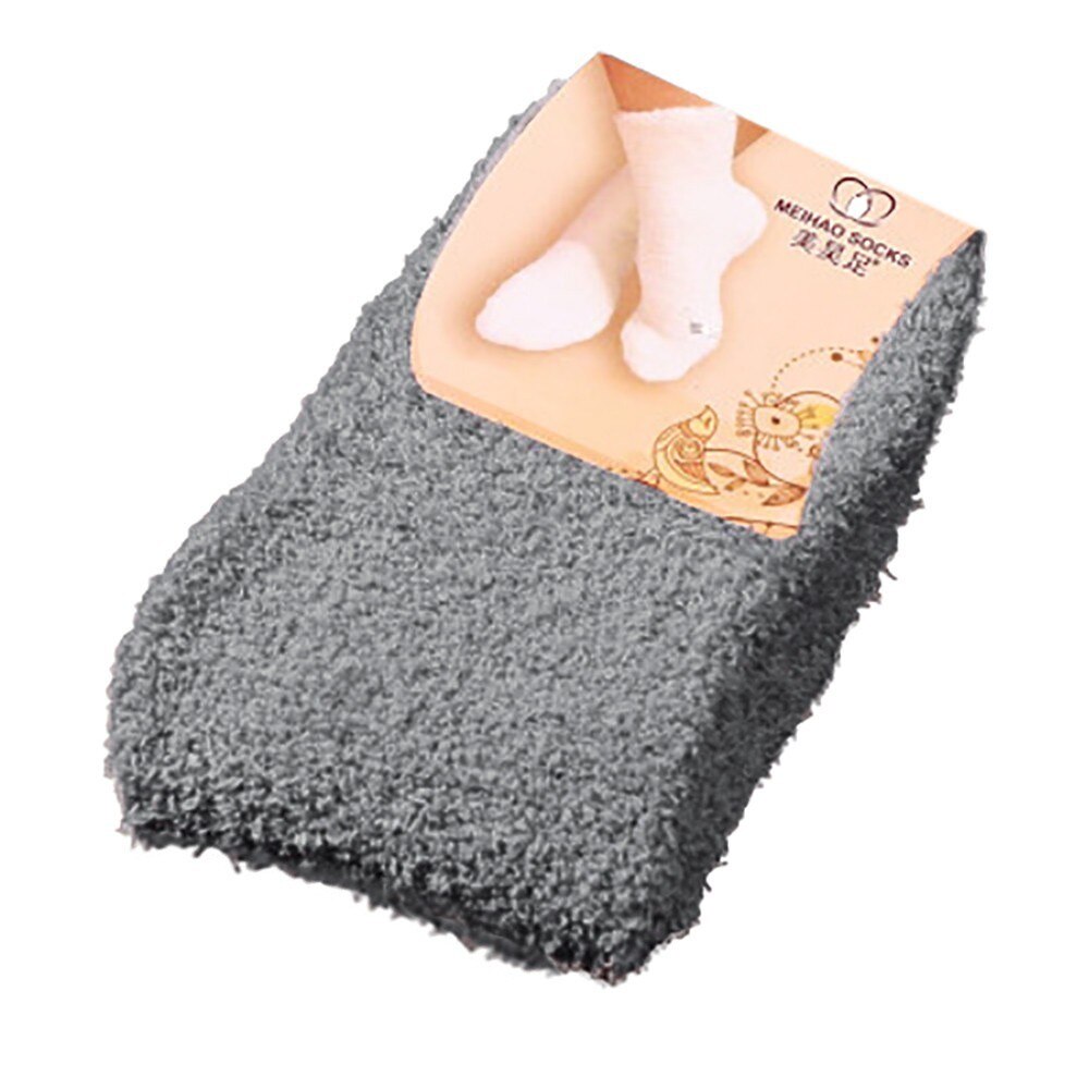 Home Women Girls Soft Bed Floor Socks Warm Winter Pure Color Fluffy Socks Floor Carpet Solid Color Женские Носки: GY