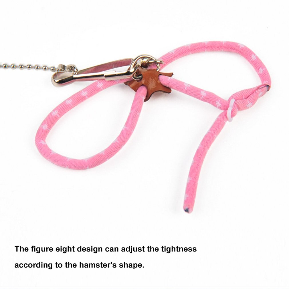 Arnés ajustable para hámster, collares para mascotas, hámster, gerbido, conejillo de indias, cuerda de tracción antimordedura, Collar de correa