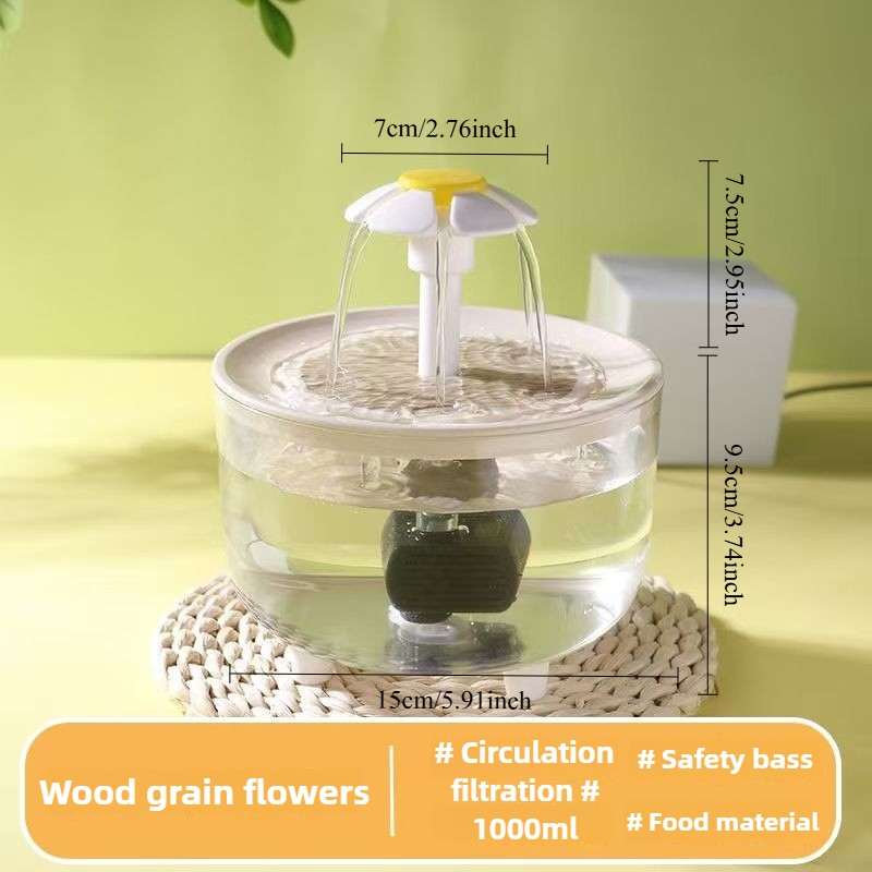 Bain de perroquets 2 en 1 à circulation automatique et fontaine d'eau pour animaux de compagnie, sans goutte pour petits animaux de compagnie, jouets pour animaux de compagnie alimentés par USB, jouets pour oiseaux: WHITE