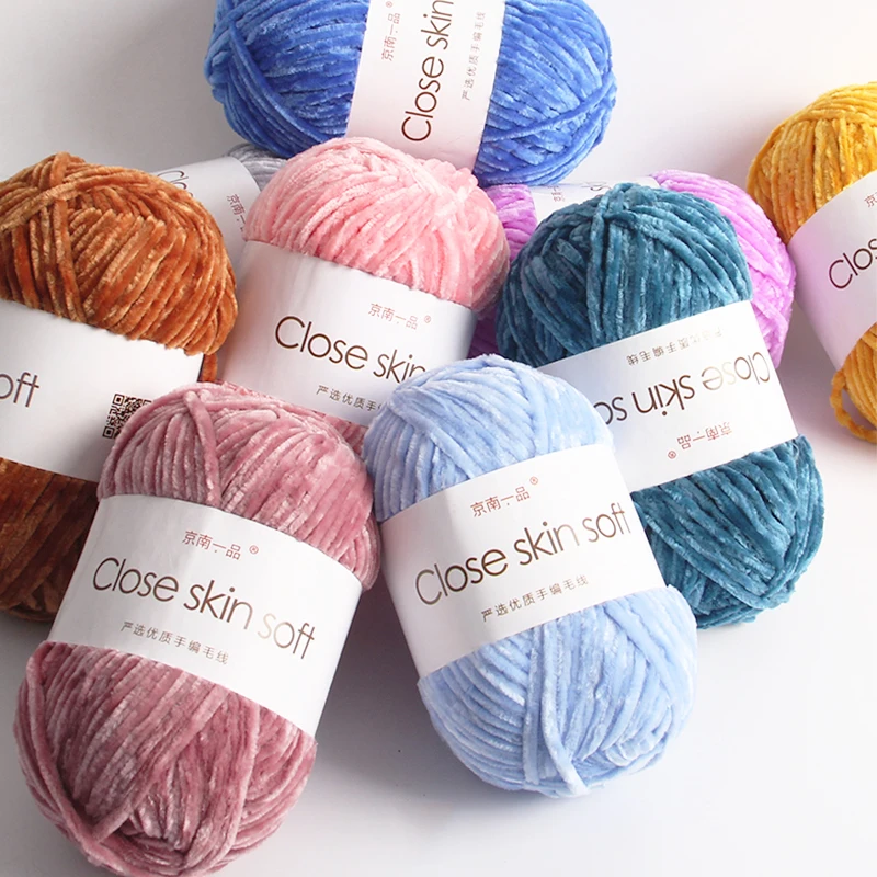 100g / 1 Stück Count Chenille Samt Wolle Dickes warmes Garn Manuell DIY Häkelgarn Strickwolle Baby Nutzwolle Serie Häkeln Par
