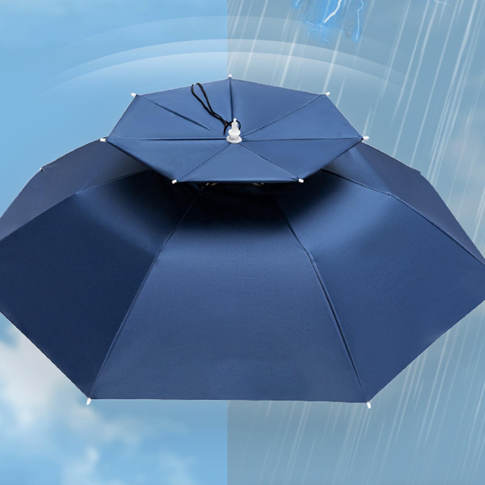 Draagbare hoofdparasol, draagbare zonnescherm regenhoed, geventileerde buitenparasol voor kamperen en wandelen