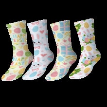 3D easter Print Socks Unisex Crew Long Socks Soft Casual Cute Cotton Socks Children rabbit egg girl sock