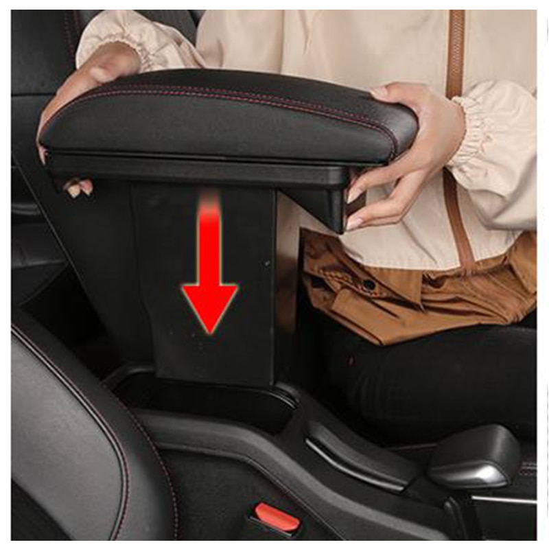 Til peugeot dobbeltlags pu læder usb til biltilbehør armlænsboks central opbevaringsboks samlet armlænsboks  b29