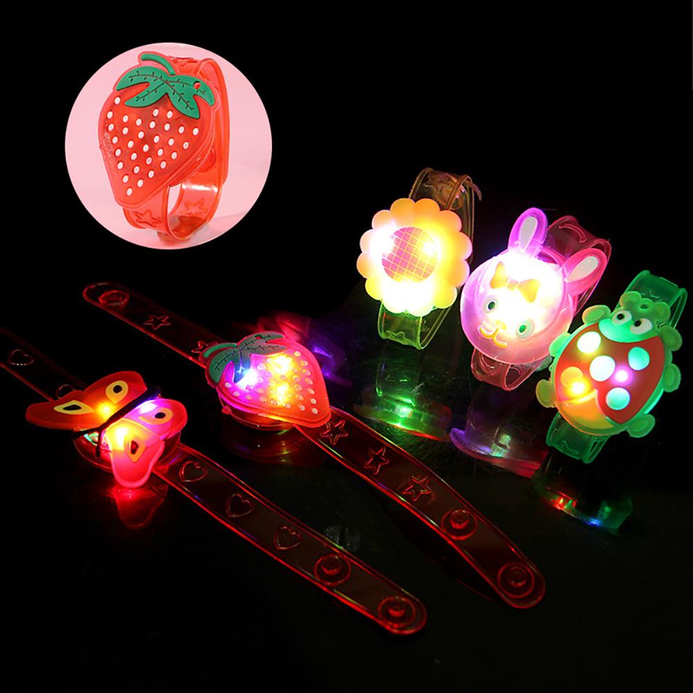 1Pc LED Glowing Bracelet Toy Kids Light up Flower Animal Pattern LED Bracelet Toy Party Favors