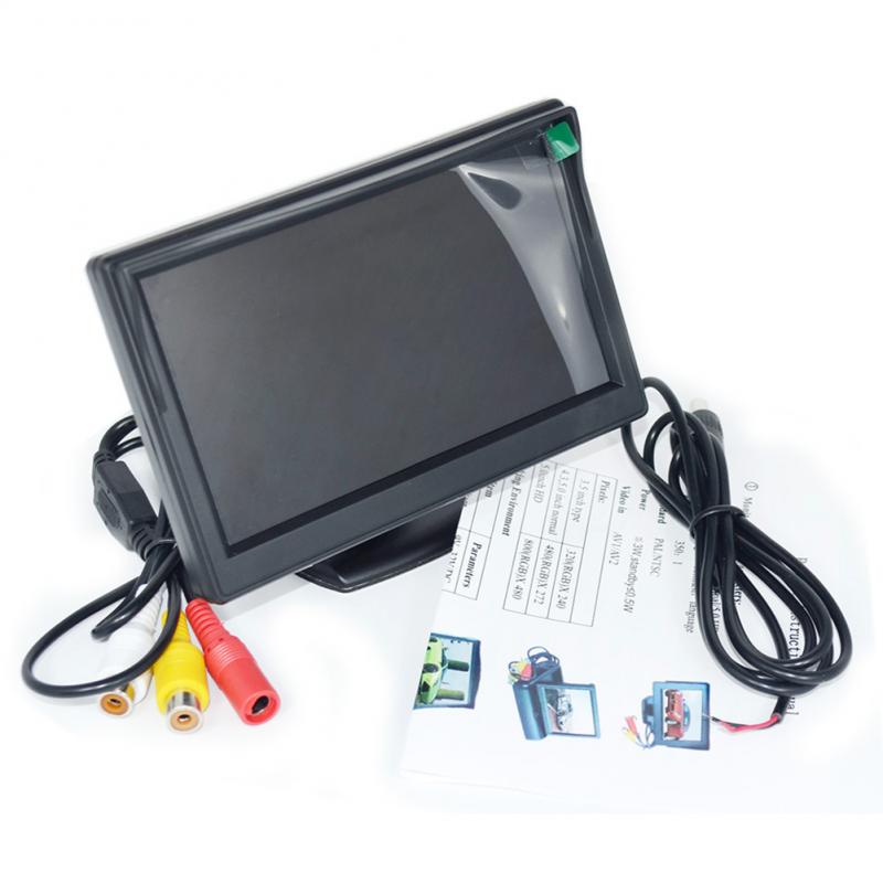 5 Inch HD Car Monitor LCD Display 16: 9 Screen Auto Parking System HD Screen 2 Way Video Input Reverse Rear View Auto Monitors