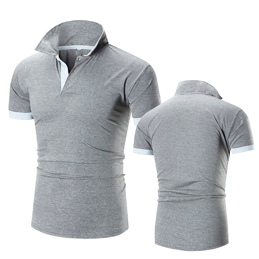 Novedad de verano, Polo de manga corta con cuello hueco para hombre, camiseta transpirable de de negocios, ropa de masculina: 4XL / Azul
