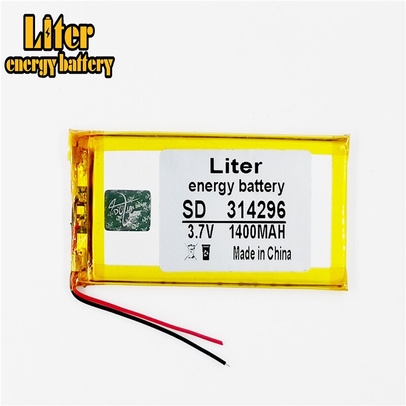 3.7v lithium-batterien für pdas, 314296 304296 034296 1400 mah pda-batterie