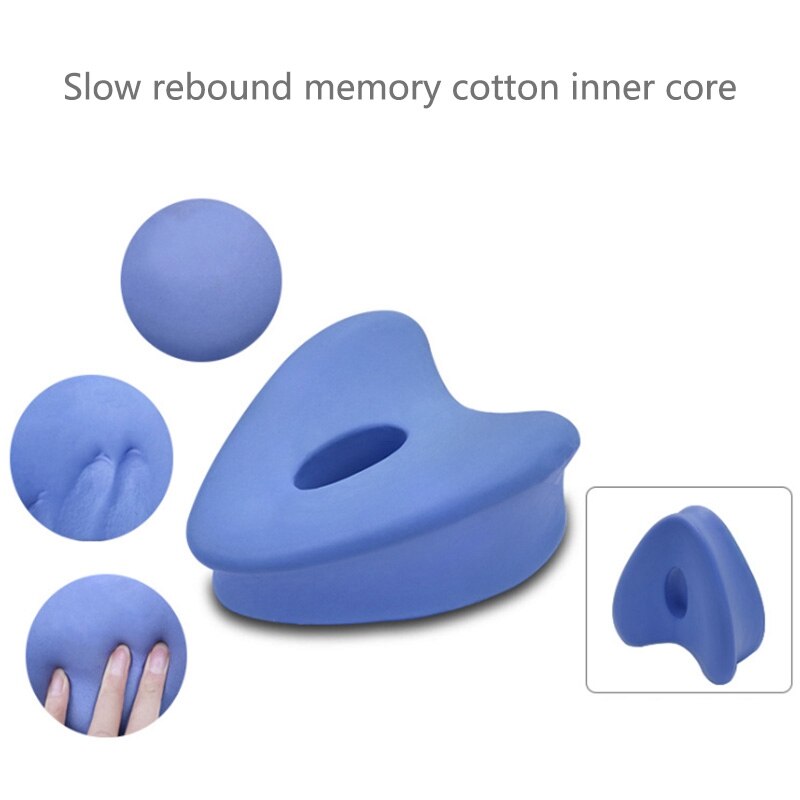 Almohada de espuma de memoria en forma de corazón para las piernas con correa elástica, almohada de espuma en forma de corazón (amarillo)