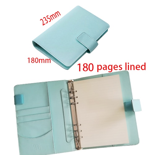 Couverture de planificateur d'anneau, A5 6 anneaux reliure à feuilles mobiles Journal bujo, journal de balle rose menthe: mint journal2 A5