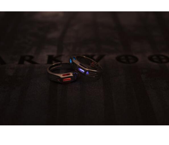Bague avec Tube de Tritium collier auto-lllumination pendentif (alliage/plaqué argent or)