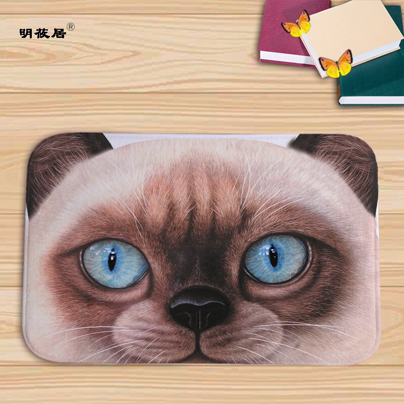Rabatt hjem dekor stor katt ansikt priset flanell myk dørmatte gulvmatter dårlig kjøkken teppe 40 x 60cm stue tapete antislip