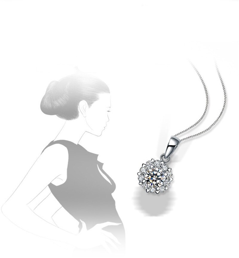 CC collares colgantes para las mujeres de plata maciza 925 copo de nieve Cubic Zirconia corazón hueco colgante, joyería clásica, SIN Cadena CCN266