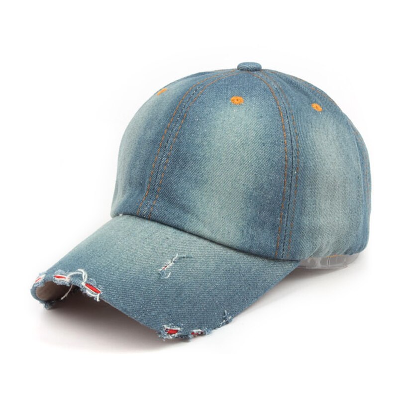 #39 gewassen denim dames baseball pet licht board bone pet casual pure kleur stiksels heren platte hoed snapback petten: 4
