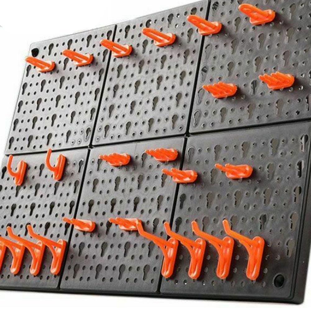 Herramientas de Hardware para colgar, cartel para colgar, Agujero colgante gancho con placa, piezas, caja de almacenamiento, Unidad de garaje, placa de agujero de plástico , 10 Uds.