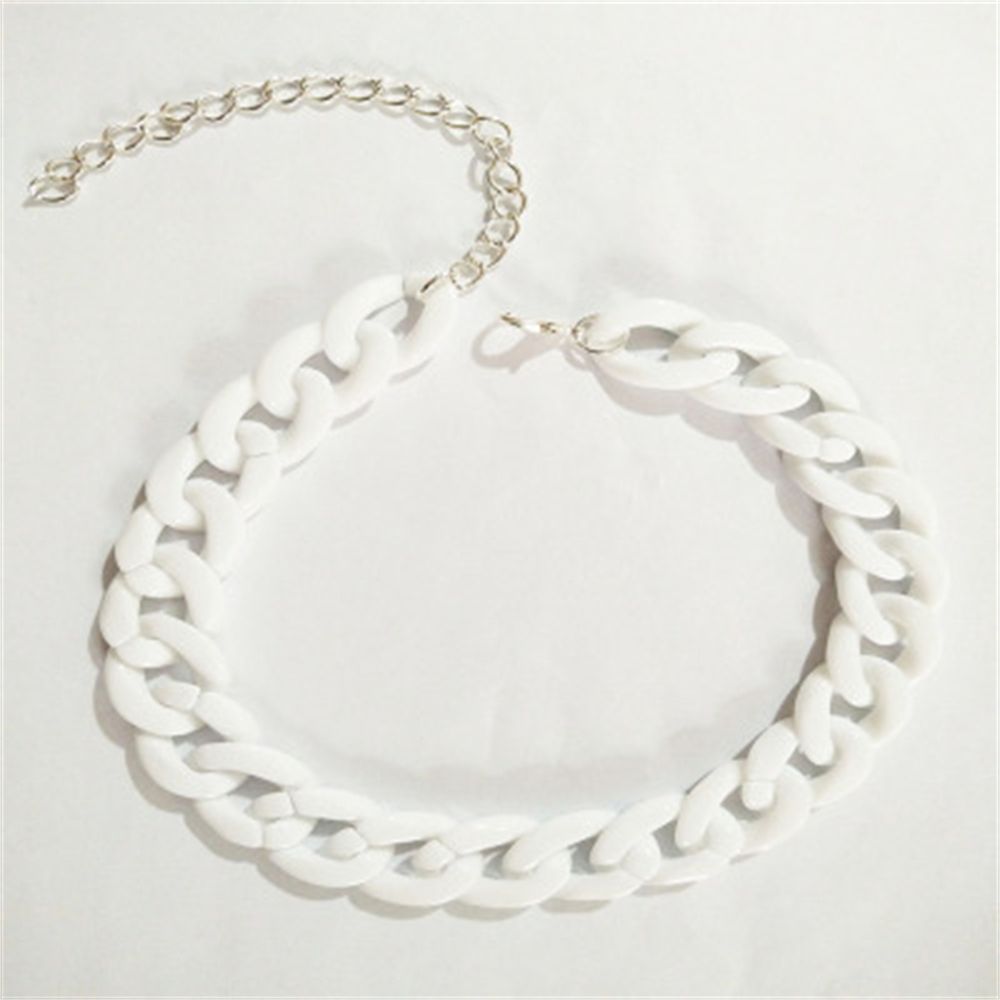 Friendship Party Jewelry Hip Hop Collar Gothic Choker Chunky Chain Punk Choker Chain Necklace Pendant Hip Hop: Rhodium Plated