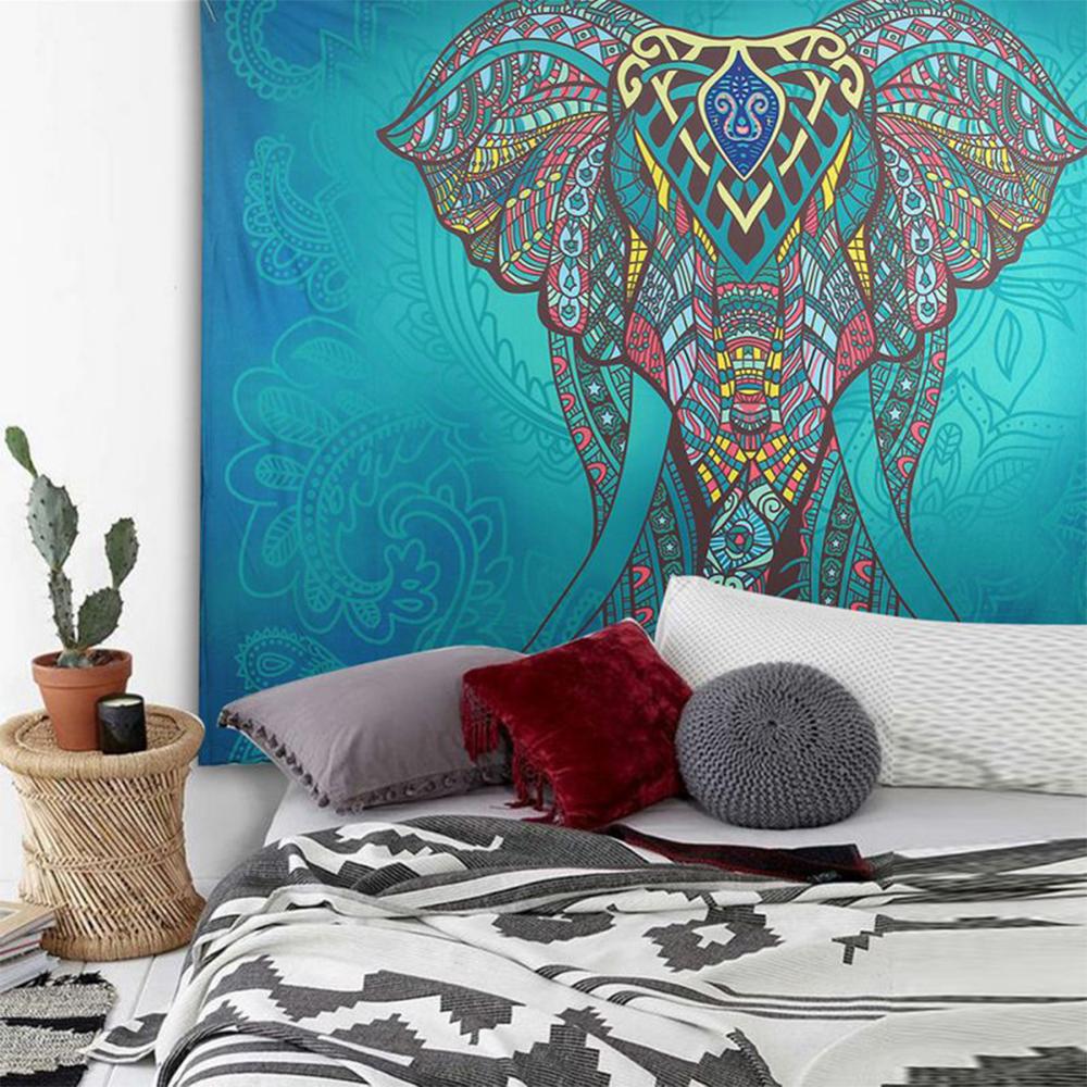 Vægophæng indretning mandala 150 x 200cm boheme elefant væghængende gobelin hjem værelse indretning psykedelisk gobelin