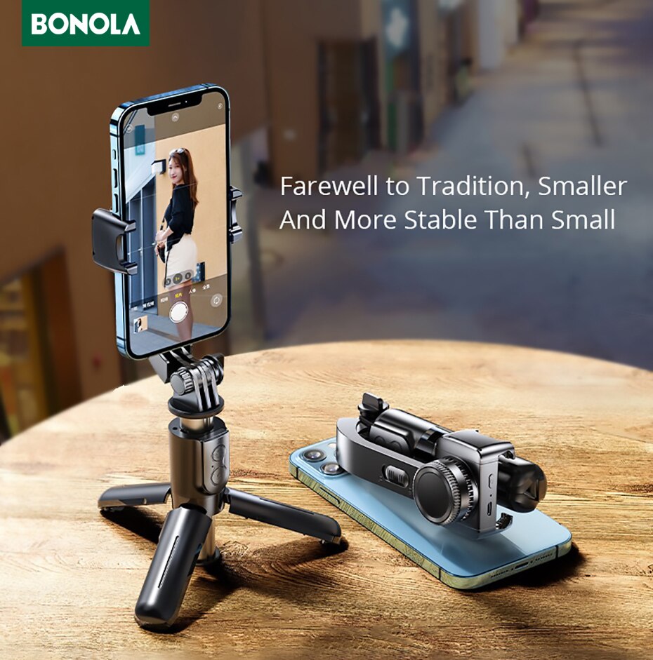 Bonola Handheld Gimbal Stabilizer Statief Voor Iphone 12 Pro Max/Samsung S21 S20 Note 20/Xiaomi Smartphone Gimble selfie Stok