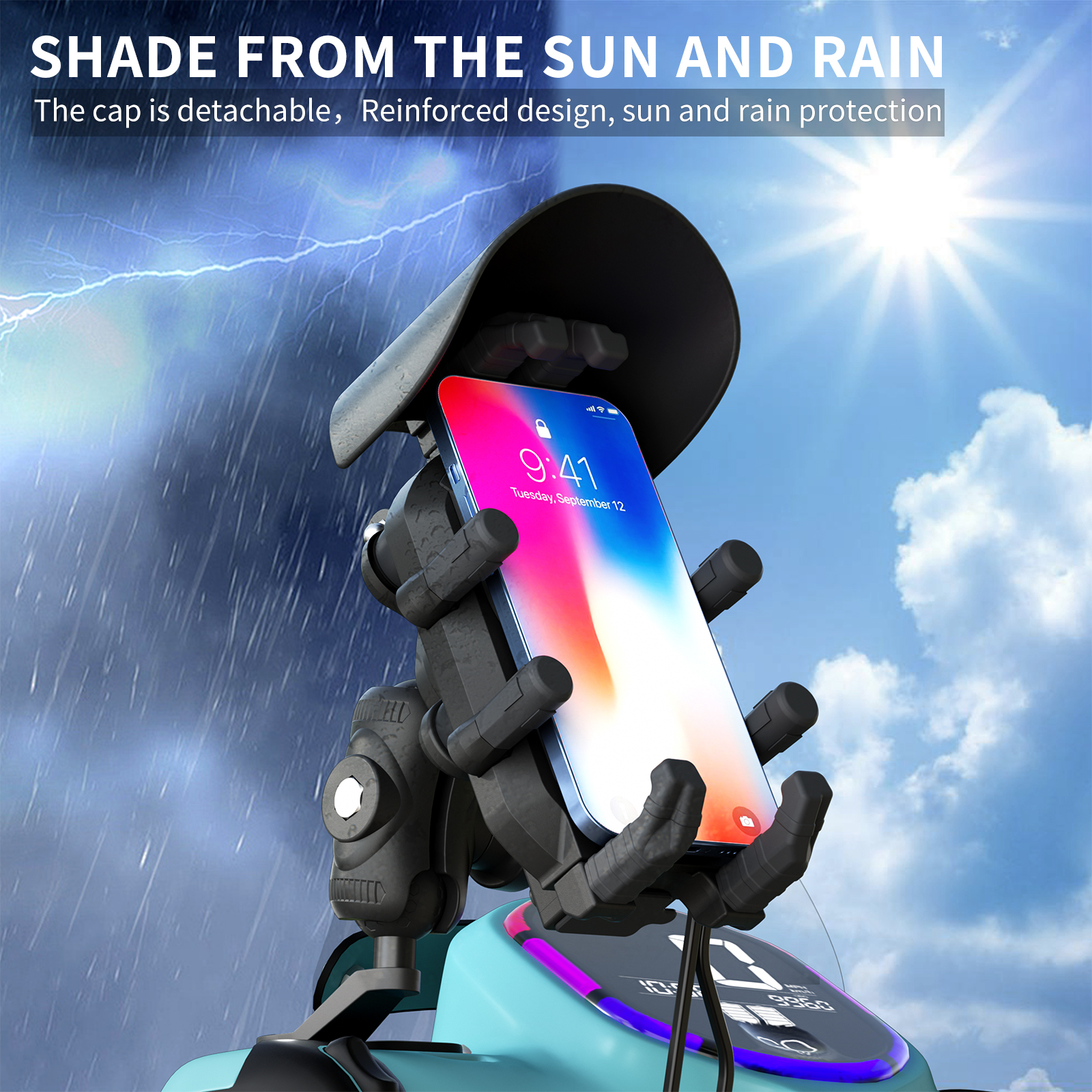 15W motorfiets telefoonhouder draadloze oplader telefoonhouder oplader GPS Moto ondersteuning mobiele telefoon stuurhouder voor 4-7 inch telefoon