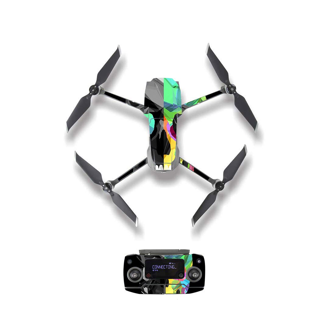 Pegatina de piel de estilo de bloque colorido para DJI Mavic 2 Pro y Zoom, película de protección de batería de cuerpo de control remoto para Dron, 18 estilos: YSDJM20181