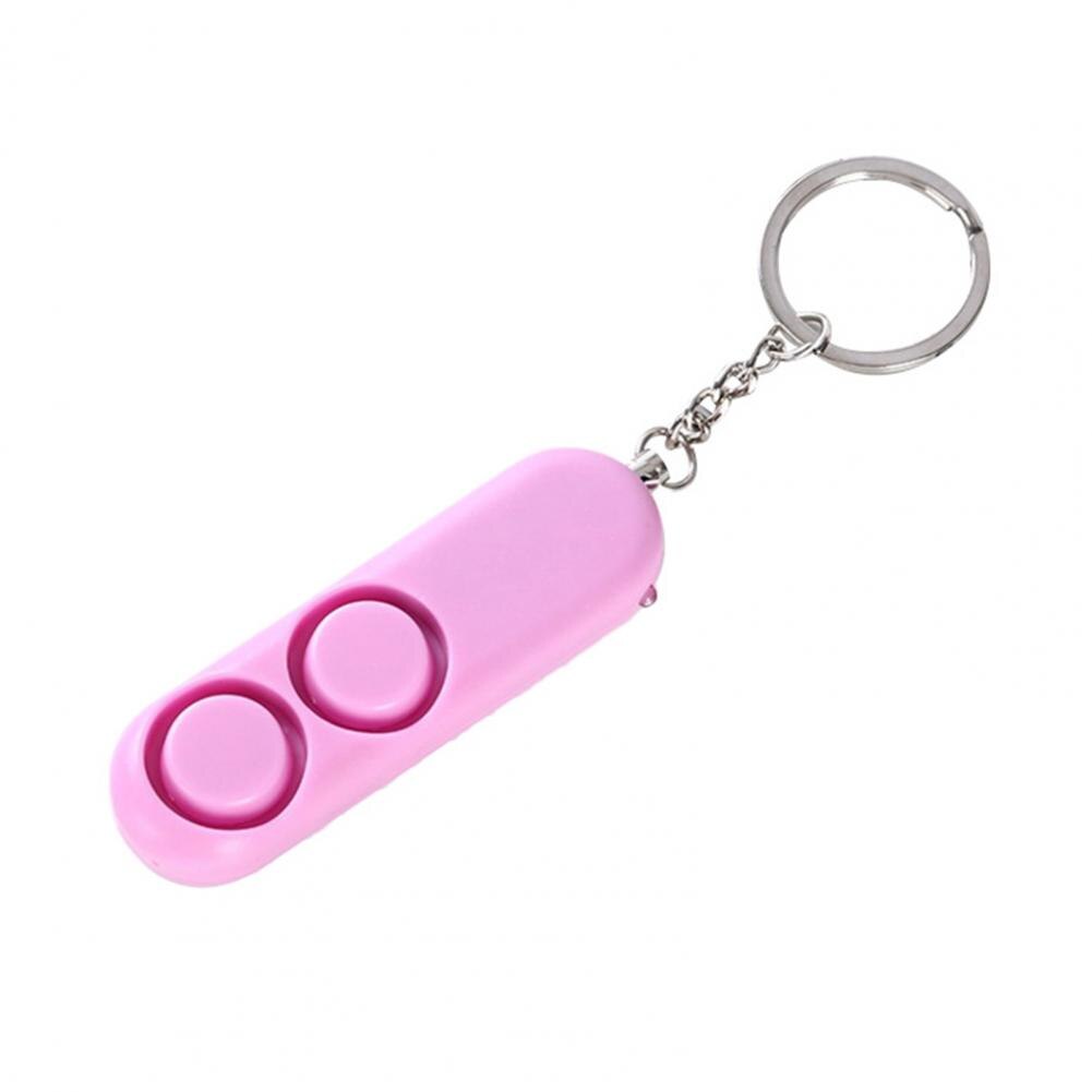 120dB Women Dual Speakers Loud Emergency Safety Alarm Alert Keychain Bag Pendant: Pink