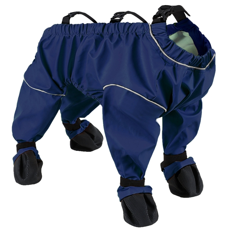 Calças para animais estimação à prova d'água, com capa para os pés, calças para cães, leggings segurança, protetor pés: M / Azul