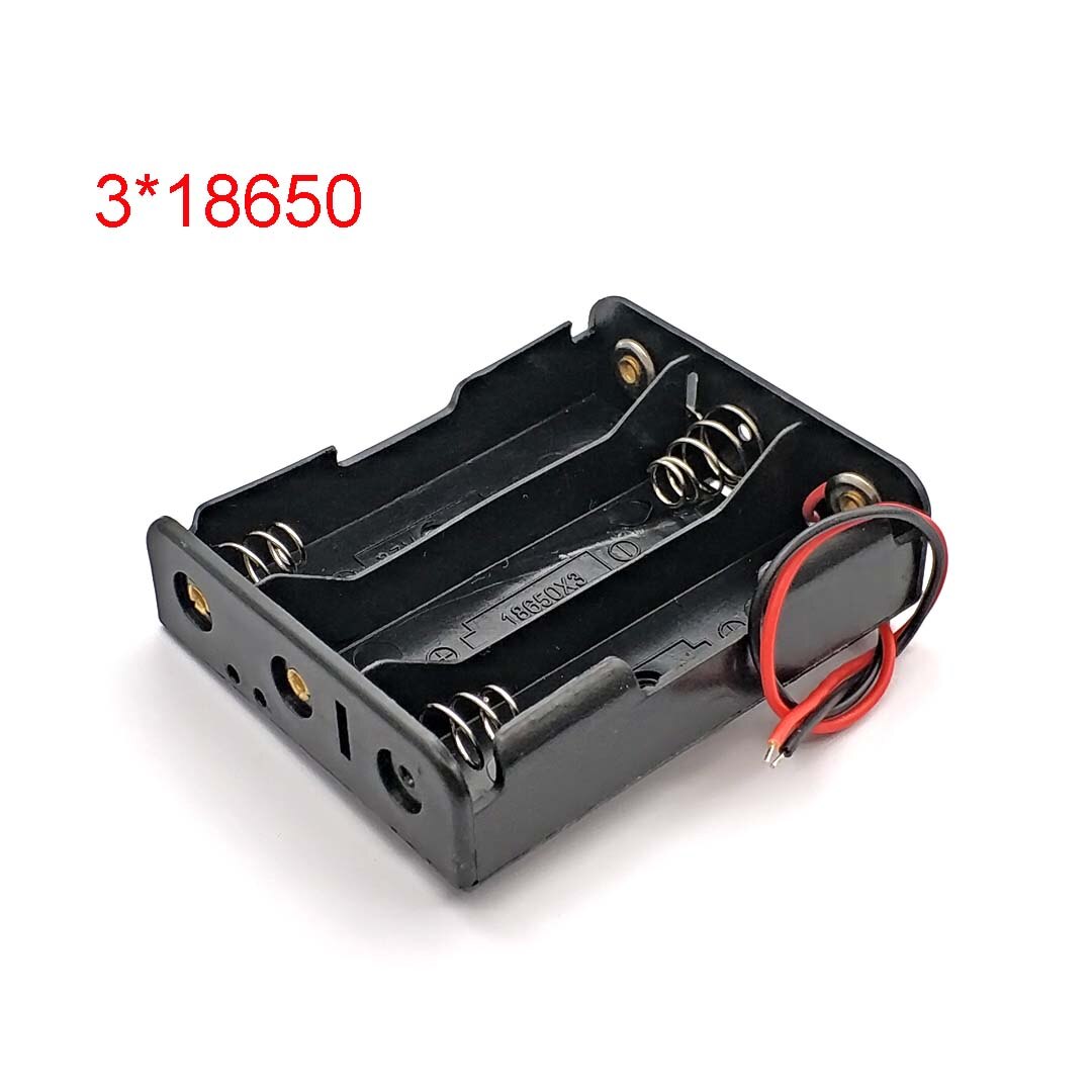 18650 Battery Storage Box Case DIY 1/2/3/4 Slot Way DIY Batteries Clip Holder Container with Wire Lead Pin: 3-18650