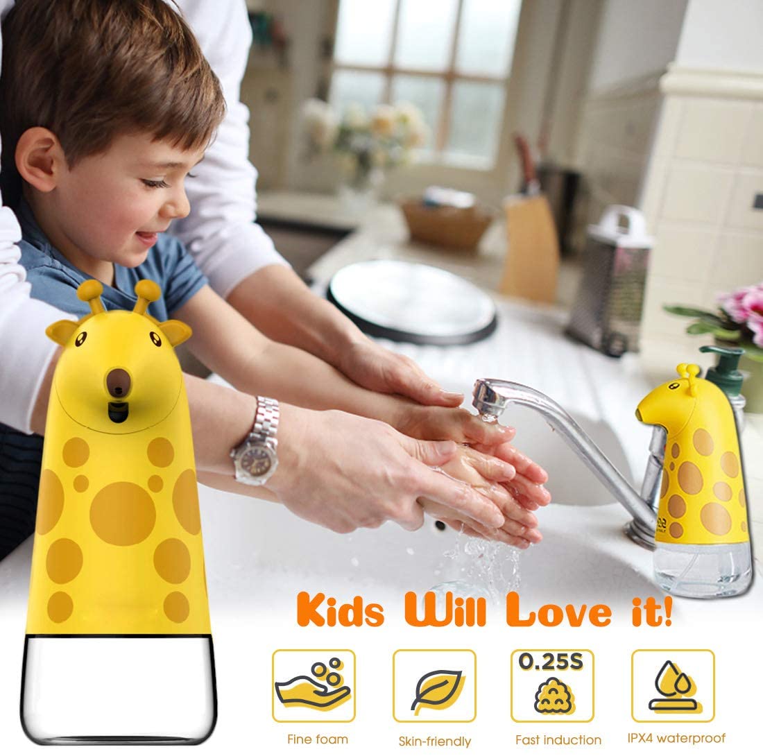 Cartoon Kids Soap Dispenser Storage Auto Hands Free Countertop Soap Dispensers Automatic Soap Pump for Bathroom Kitchen Home