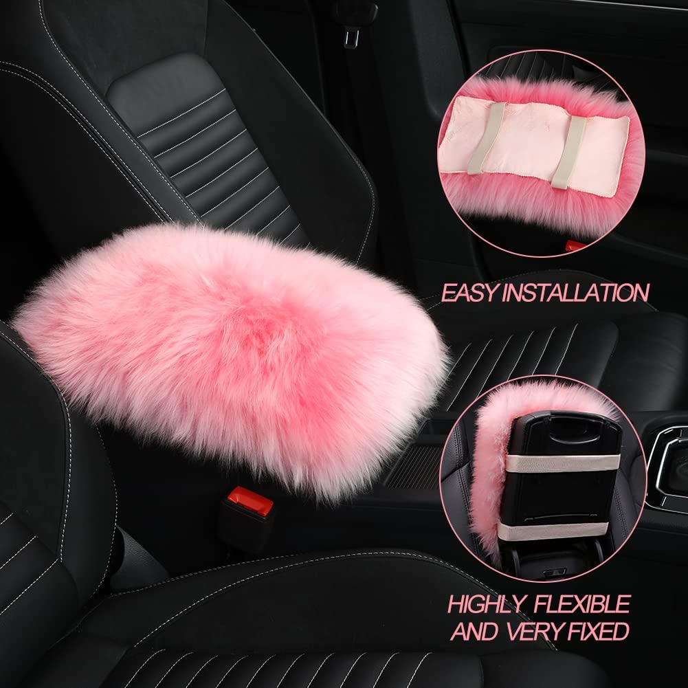 Auto Pluche Armsteun Cover Faux Fur Auto Center Arm Rest Console Pad Wol Kussen Protector Universal Voor Suv/Vrachtwagen/Auto