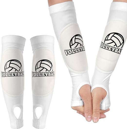 1 Paar Volleyball-Armmanschetten-Handschuhe für Unterarm, Kompressionstest, Training, Basketball, Handgelenkstütze, Schutz, Sport-Armschutz: M / WHITE