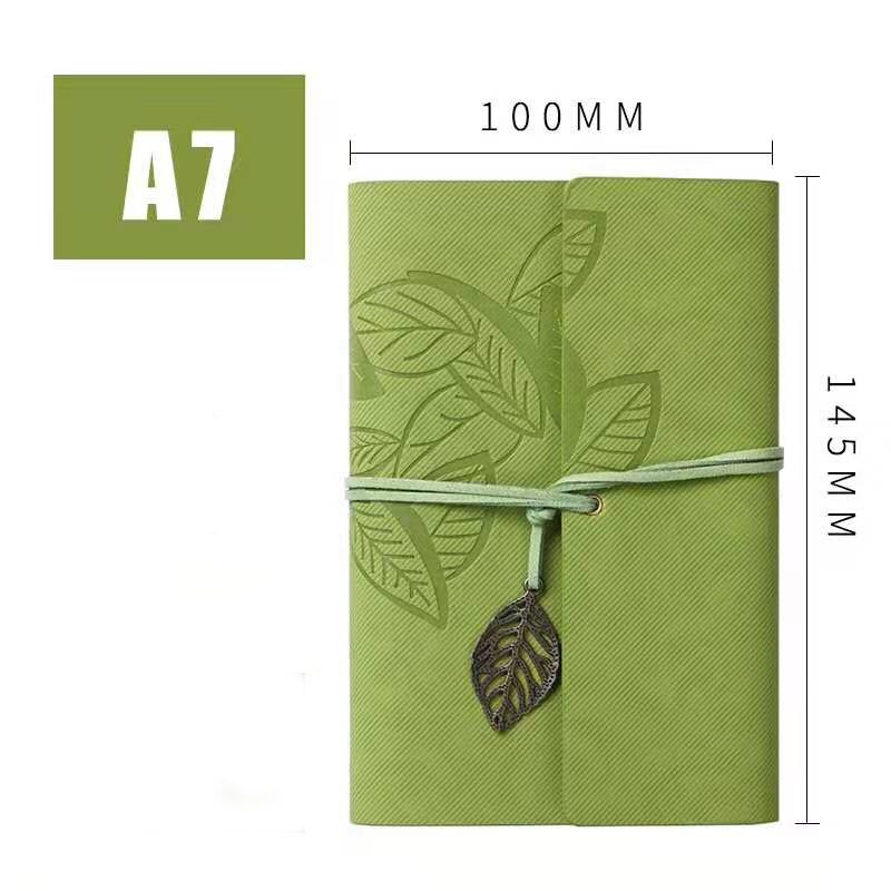 Yiye Zhiqiu – carnet de notes en cuir à feuilles mobiles, carnet de voyage, journal intime , cahier A6, personnalisation: A7 green