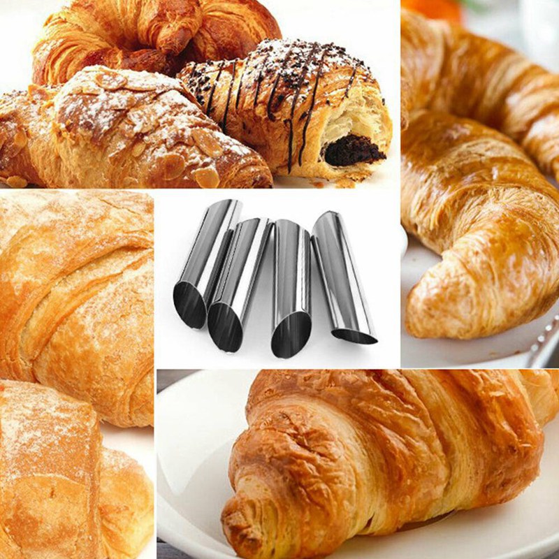 5/10 Uds pastel de formas molde de cuerno tubos de acero inoxidable conchas crema cuerno molde de horno para pastel