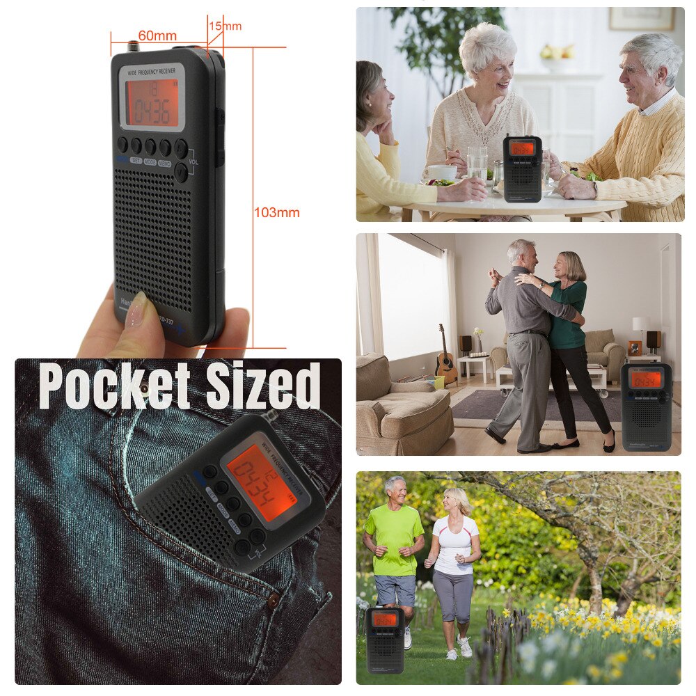 Aircraft Band Radio Receiver VHF Portable Full Band Radio Recorder for AIR/FM/AM/CB/VHF/SW Radio