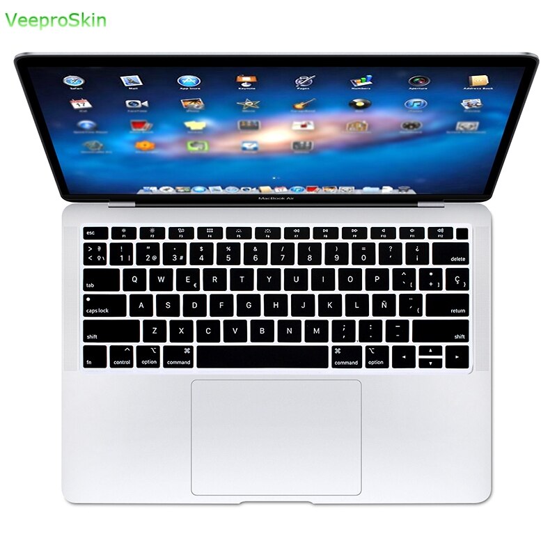 Arabic A1932 With Touch Id Silicone Keyboard Cover Protector Spanish Russian French Alphabet For Macbook Air 13": Spanish
