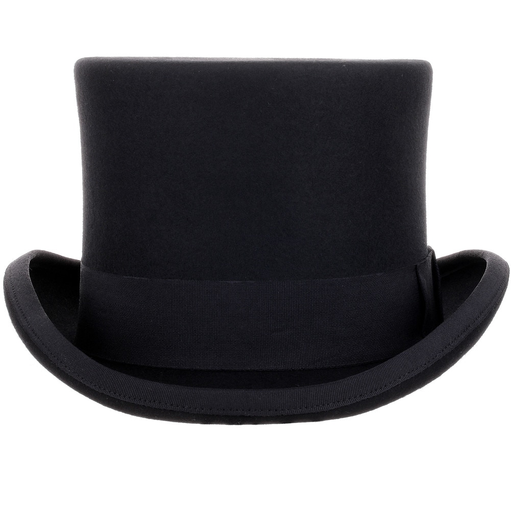 Men's 100% Wool Felt Black Top Hat ~ Tuxedo Hat