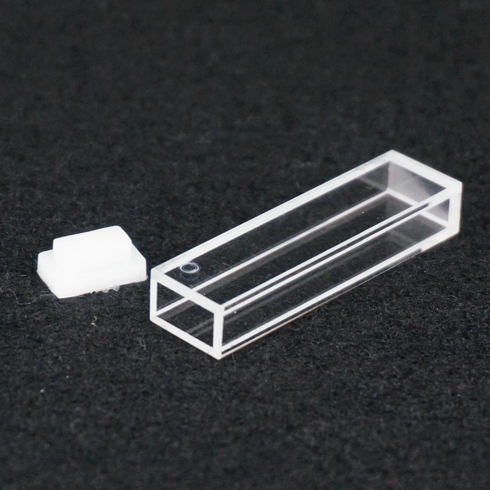 5mm x 10mm Path Length JGS1 Quartz Cuvette Cell With PTFE Lid For Fluorescence Spectrometer